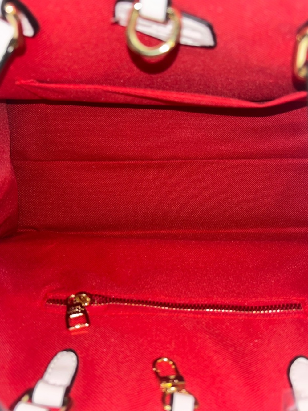 Inspired ) Louis Vuitton White Floral Hummingbird Satchel with Burgundy Accents - Picture 8 of 8